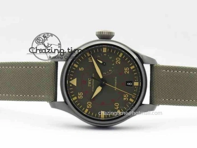 MIROTIME 0313 Big Pilot Real PR 48mm IW501902 Real Ceramic ZF 1:1 Best Edition On Green Nylon Strap A51111 V Durable 7249